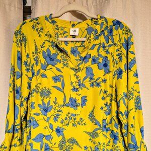 Cabi Lemon Drop Dress Yellow Floral